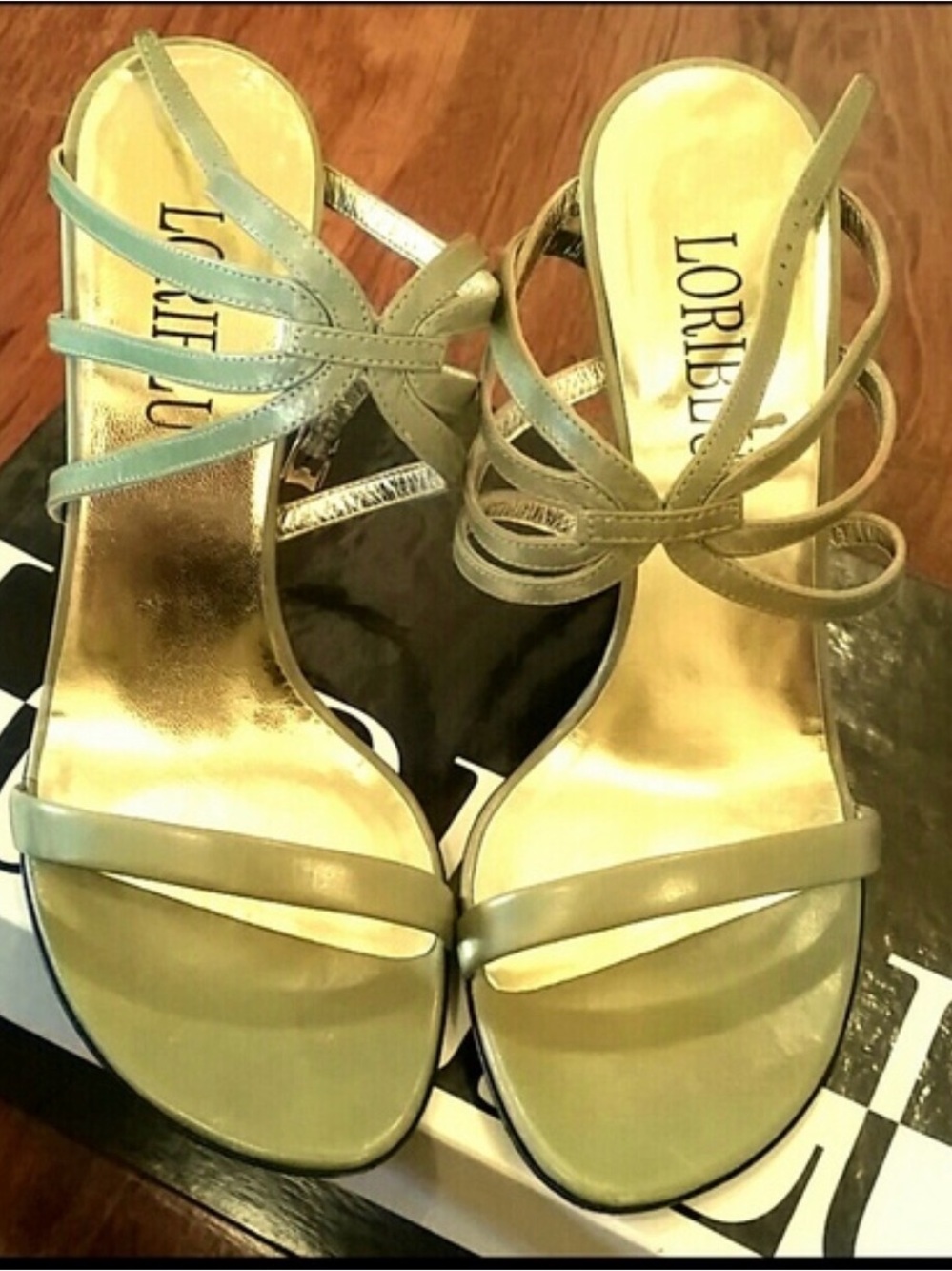 Loriblu Italy Metallic Strappy High Heel Sandals Size 38 Y2K Designer
